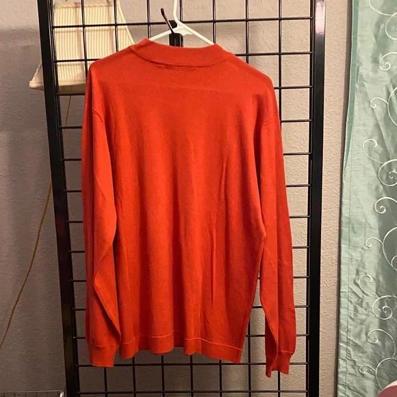 Jhane Barnes Vibrant Orange Crewneck Sweater